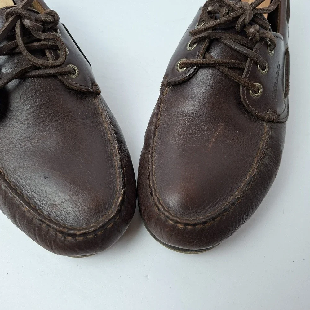 SEBAGO SIZE 8.5 6E MENS BROWN LEATHER Docksides Schooner Boat Deck SHOES‎